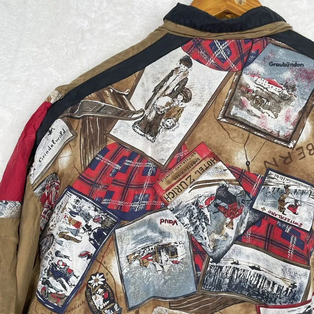 Vintage Studio Ray Track Jacket Womens Petite Med Silk Lined Switzerland Art - Picture 15 of 15